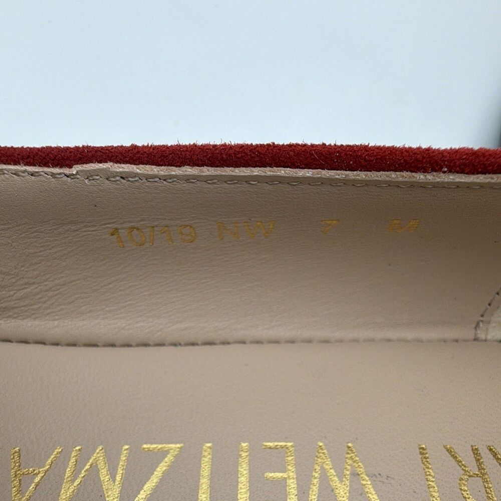Stuart Weitzman Gabby Women's Red Patent Leather Bow Ballet Flats Round Toe 7 M - Picture 11 of 11
